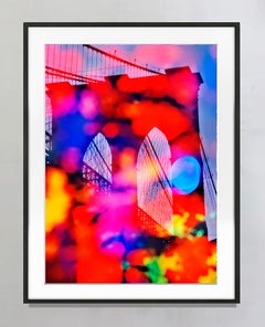 Brooklyn Bridge Abstraction with  Romantic Out of Focus Floral Colors