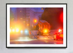 Funivia in una notte nebbiosa, San Francisco, stampa artistica a colori, edizione 3/15