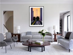 Cable Cars in Front of Bay Bridge at Dawn San Francisco