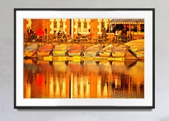 Casa en Barco de Central Park en Reflejos Impresionistas de Luz Dorada