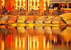 Central Park Boat House in Golden Light Impressionist Reflections