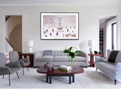 Central Park in Snow Bethesda Fountain with Monochromatic Color Scheme