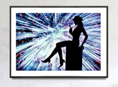 Chic Fashion Model with Fireworks Explosion of Color - Monochromatic