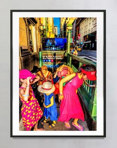 Children Exiting NYC Subway Station, Color Photography, Signed, 4/15