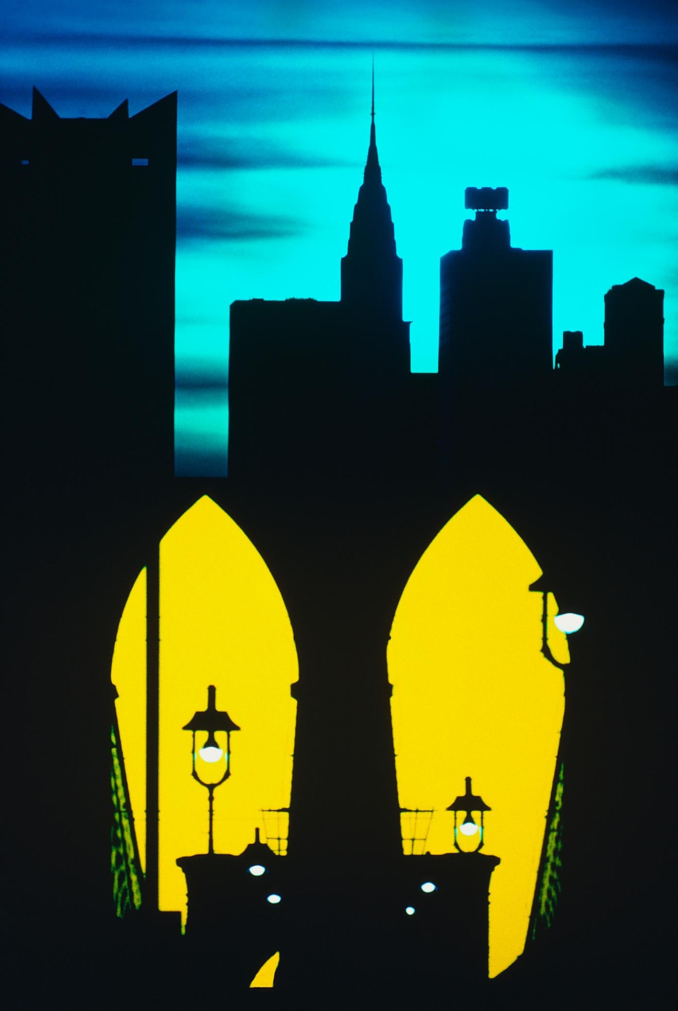 Mitchell Funk Landscape Photograph - Chrysler Building with Brooklyn Bridge