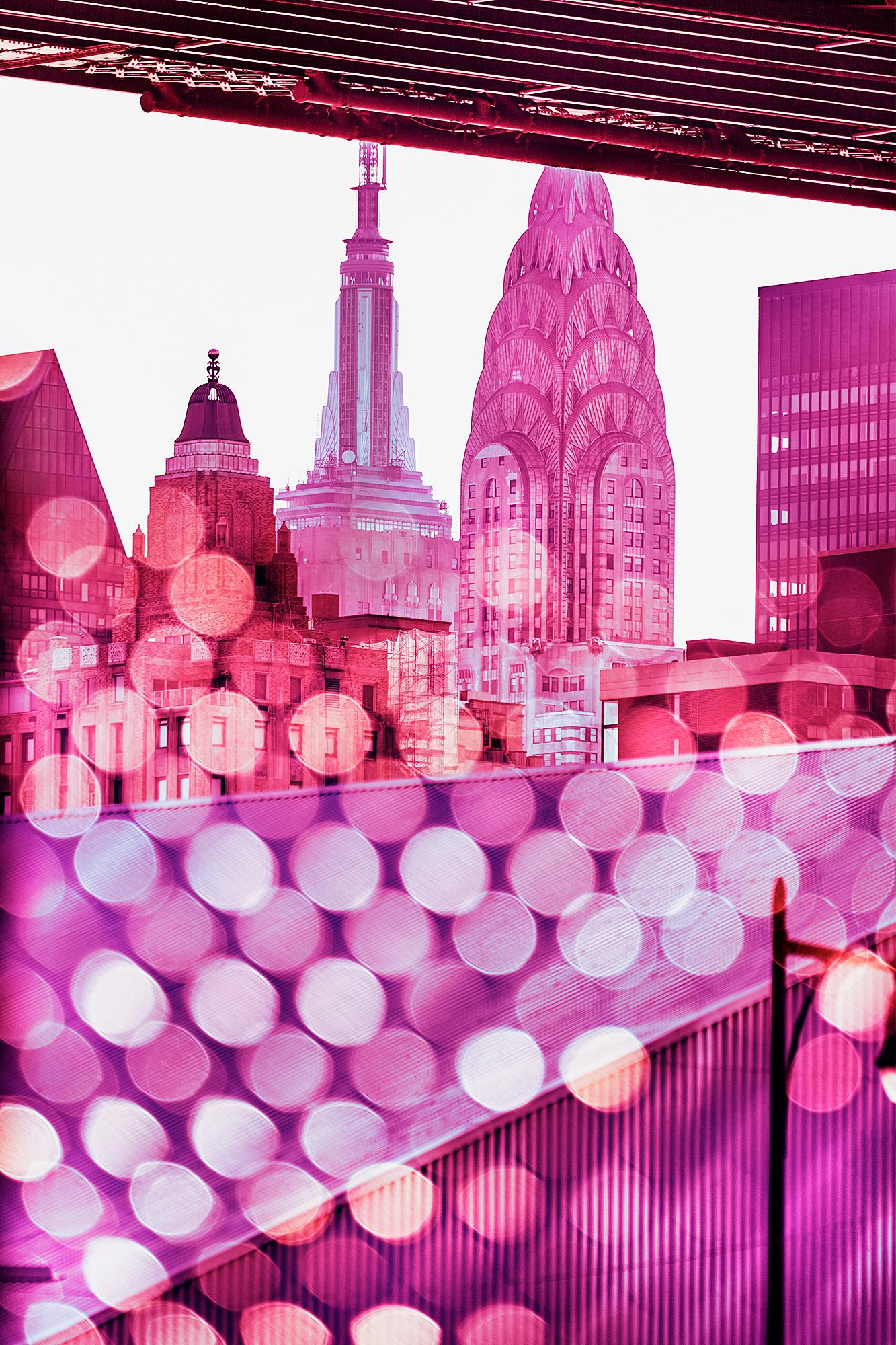 Chrysler Building And Empire State Building, Pink Skyline