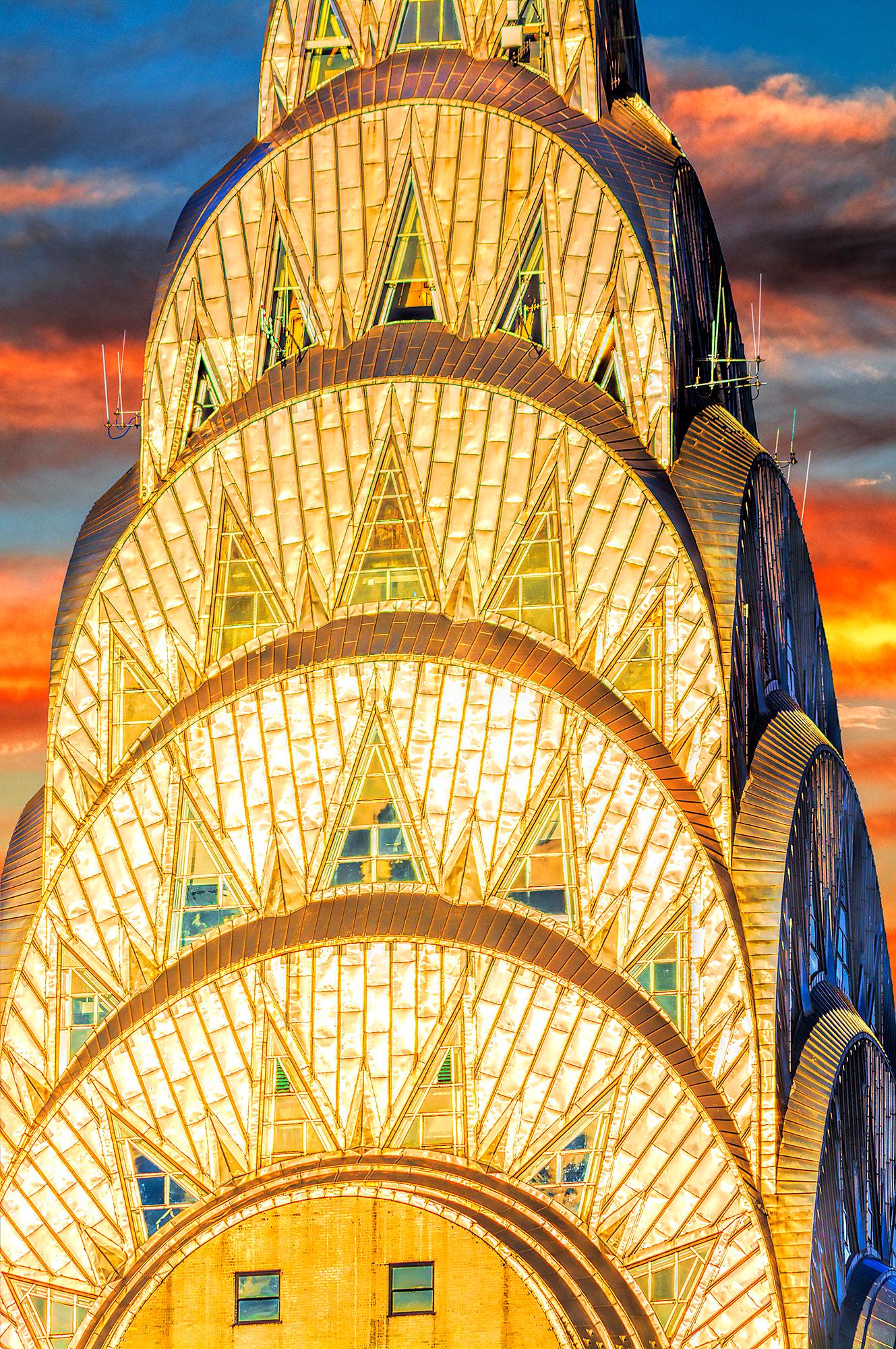 Mitchell Funk Abstract Photograph - Chrysler Building,  Jewel - Like  Art Deco Gold Crown