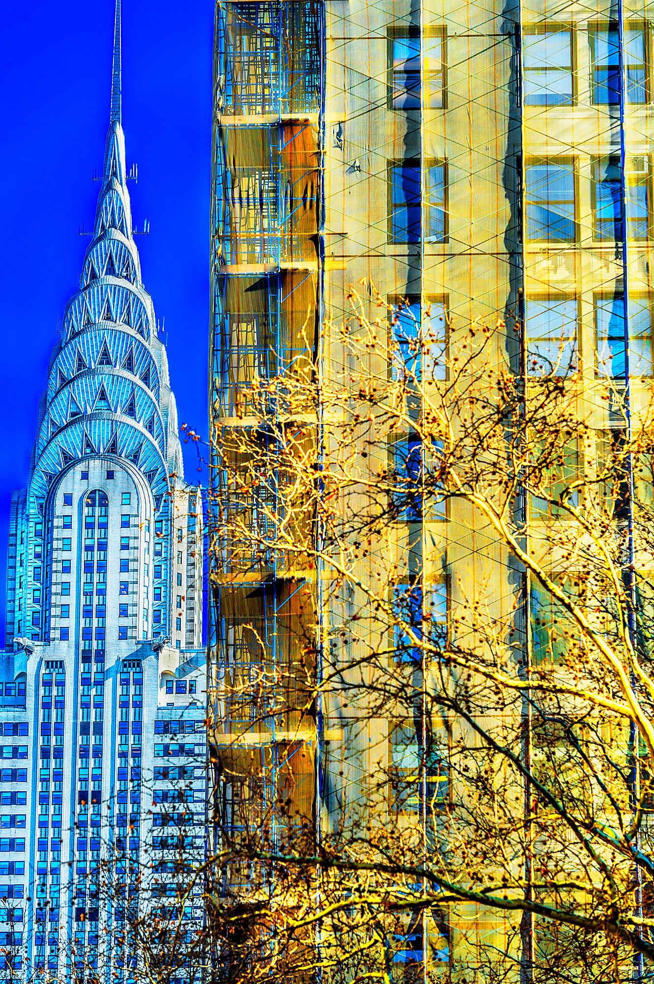 Chrysler Building Art Deco in Minimalist Composition, Architecture 