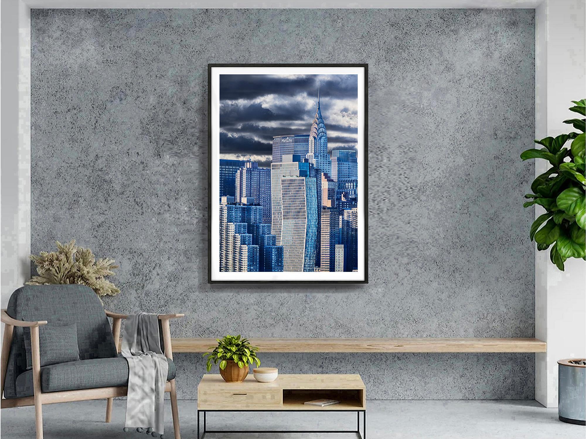 Chrysler Building in Bathed Sliver and Grey Light  Harmonious Hues - Surrealist Photograph by Mitchell Funk