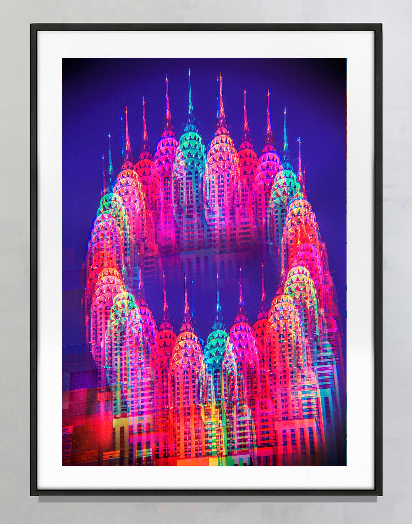 Chrysler Building in Colorful Multiple Exposure - A Triumph of Color and Design For Sale 3