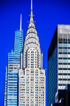 Chrysler Building In Cool Blue, Grey and Silver Palette