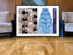 Chrysler Building Spire With Abstract Architectural Patterns