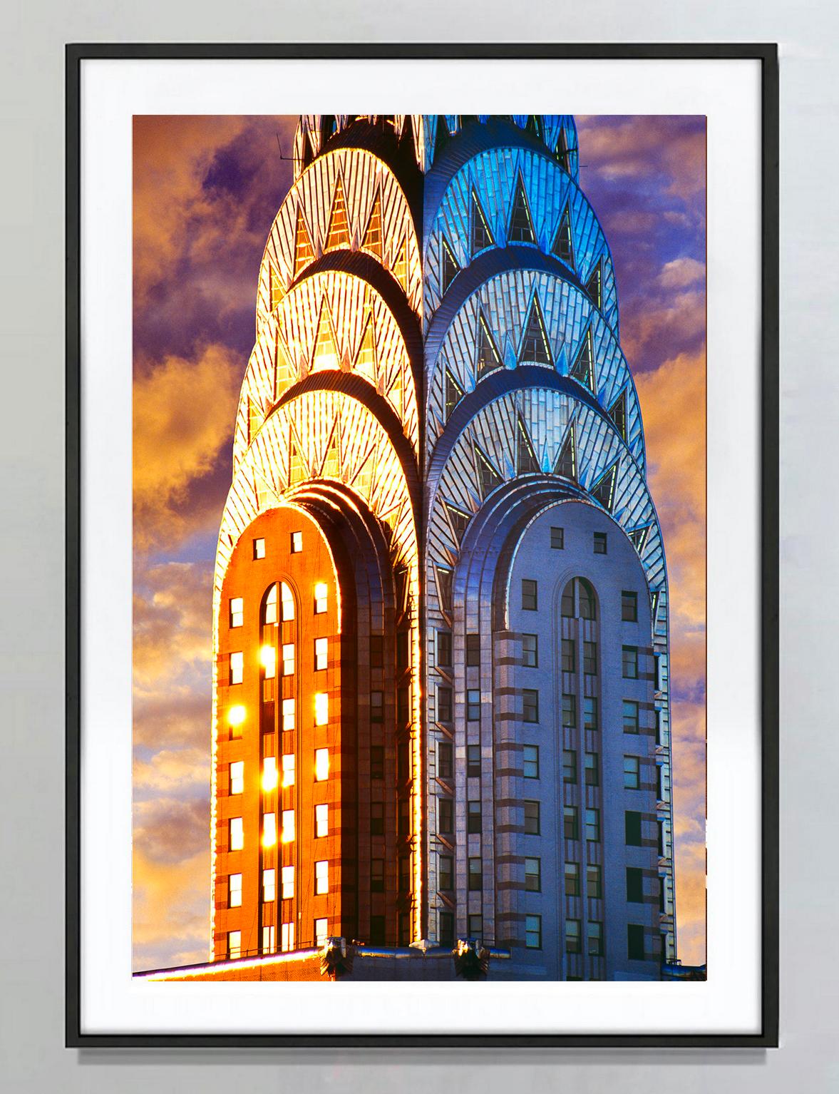 Chrysler Building Top - Art Deco Skyscraper in Gold - Photograph by Mitchell Funk