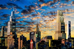 Chrysler Building mit ikonischen modernen Manhattan-Wolkenkratzern Kunstdruck
