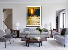 Cobblestone Road to Lower Manhattan Skyline in Golden Light