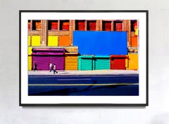Colorful New York City Facade with Blue, Yellow and Red Squares like Mondrian