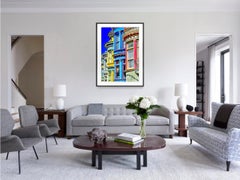 Colorful Victorian Fairytale Houses, San Francisco Blue and Yellow