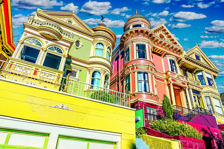 Mitchell Funk Colourful Victorians in Alamo Square, San Francisco