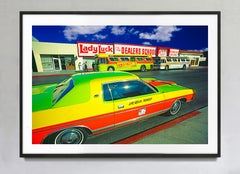 Downtown Las Vegas Colorful Vintage Car And Buses Fine Art Print Color Print