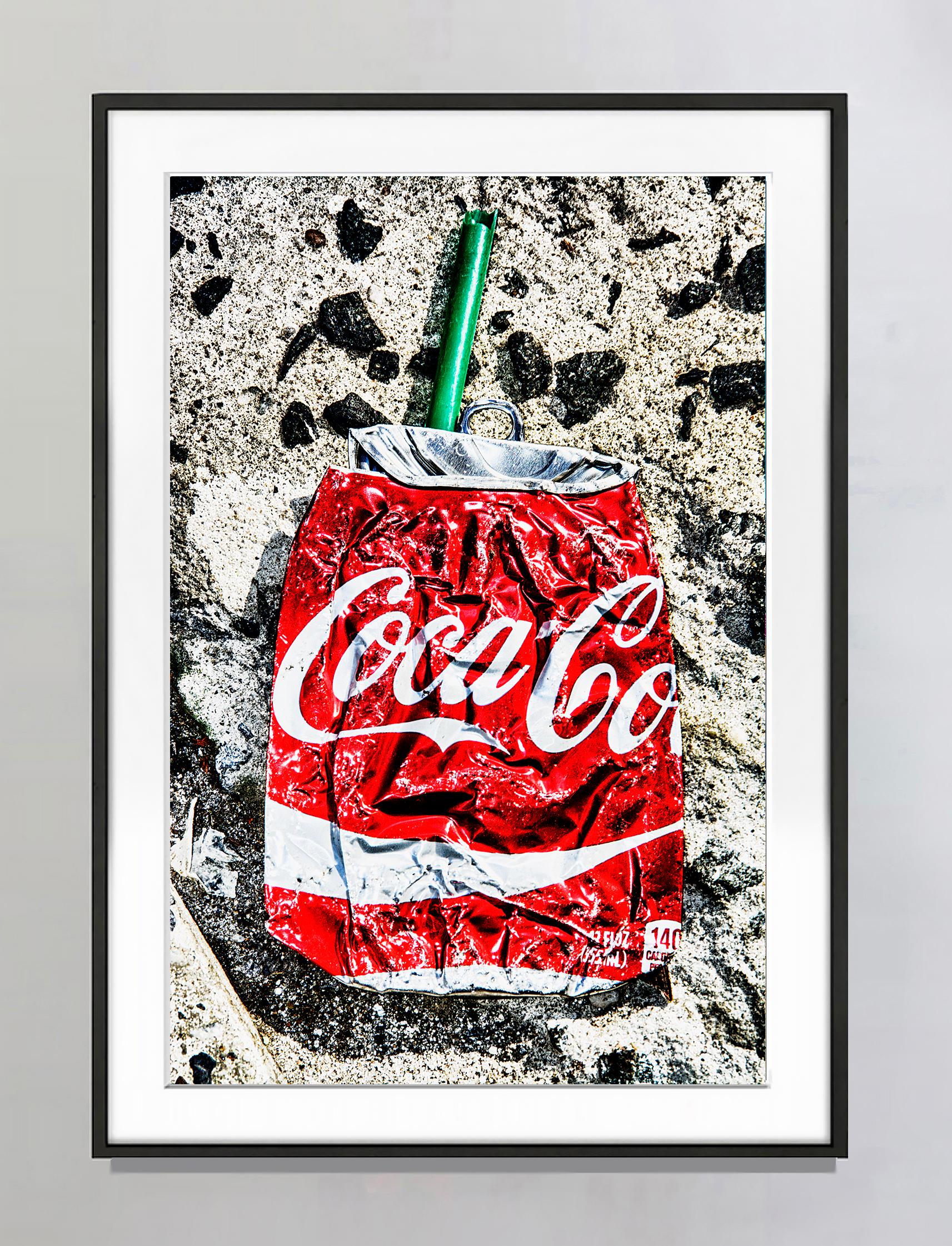 Crushed Coke Can Street Asphalt - Real Life Street Art - Photograph by Mitchell Funk