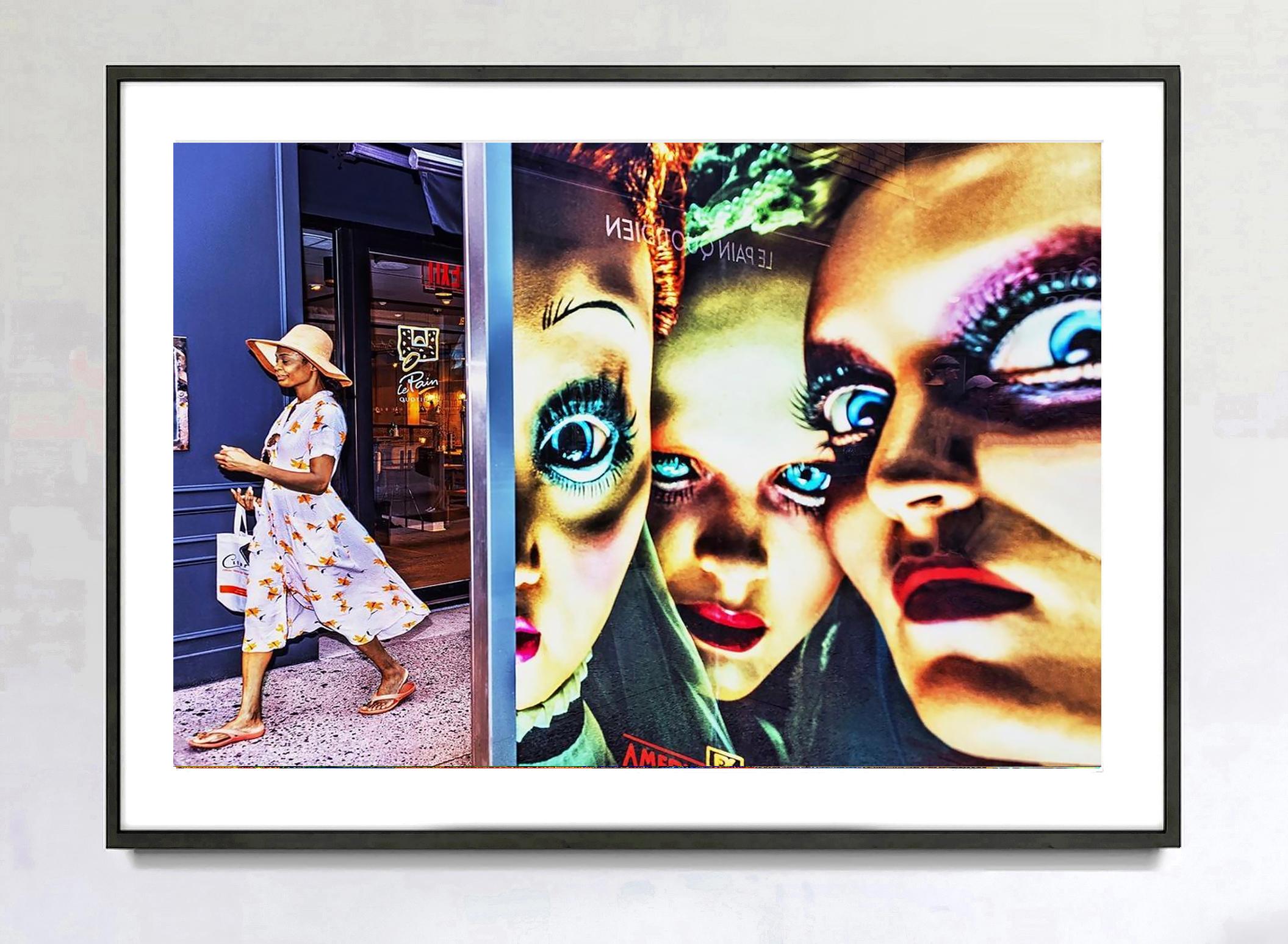 A photograph of a photograph can be as real as reality.  Illusion and reality on the streets of New York are on display in this double-take street photograph by Mitchell Funk.  The fine art print is signed, dated, and numbered 2/15, lower right
