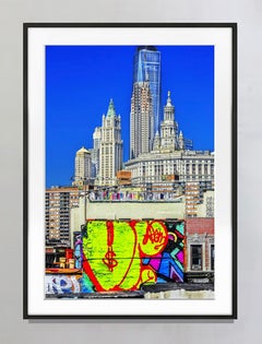 Downtown Manhattan Skyline with Graffiti Wall,   Architectural Photography