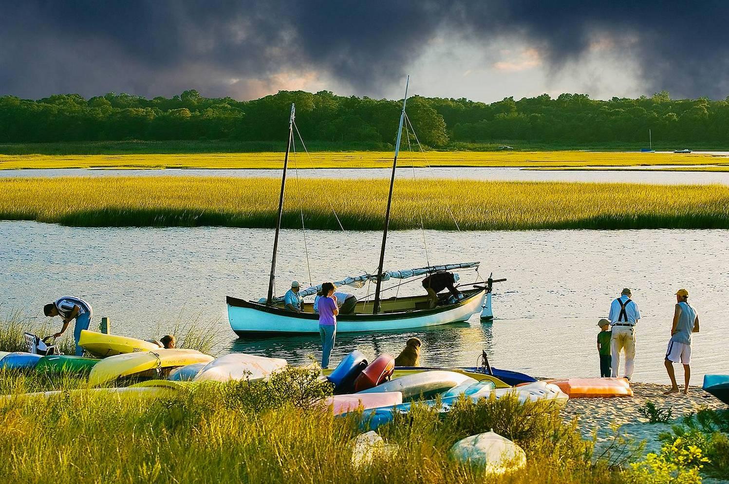 Mitchell Funk Color Photograph - East Hampton Leisure Boating 