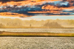 East Hampton Louse Point at Sunset with Warm Colors,  Landscape Photography