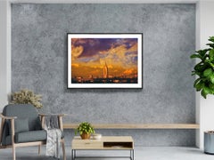 Empire State Building Bathed in Luminous Golden Light, 1970s New York City