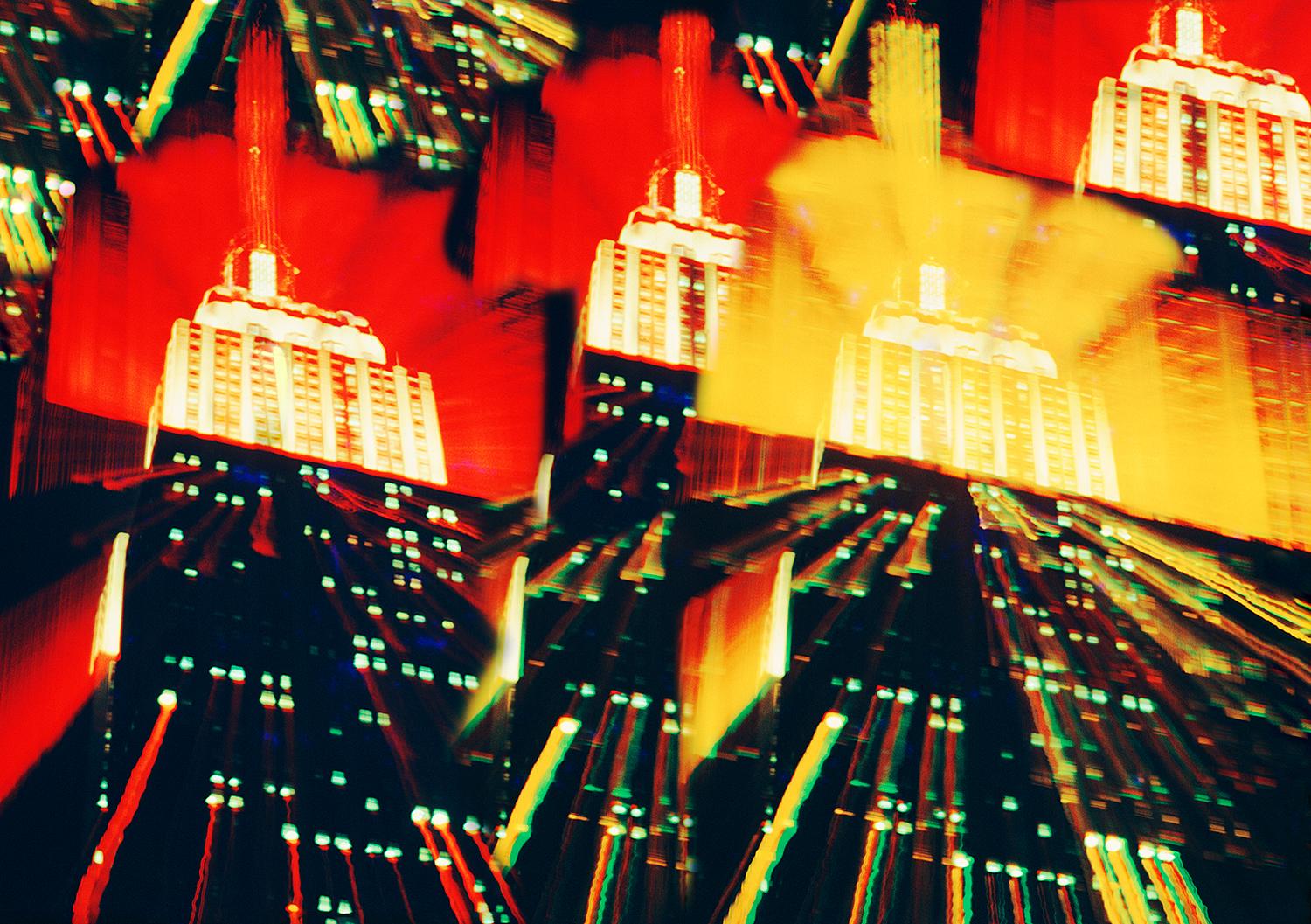 Mitchell Funk Landscape Photograph - Empire State building Multiple Exposure Zoom