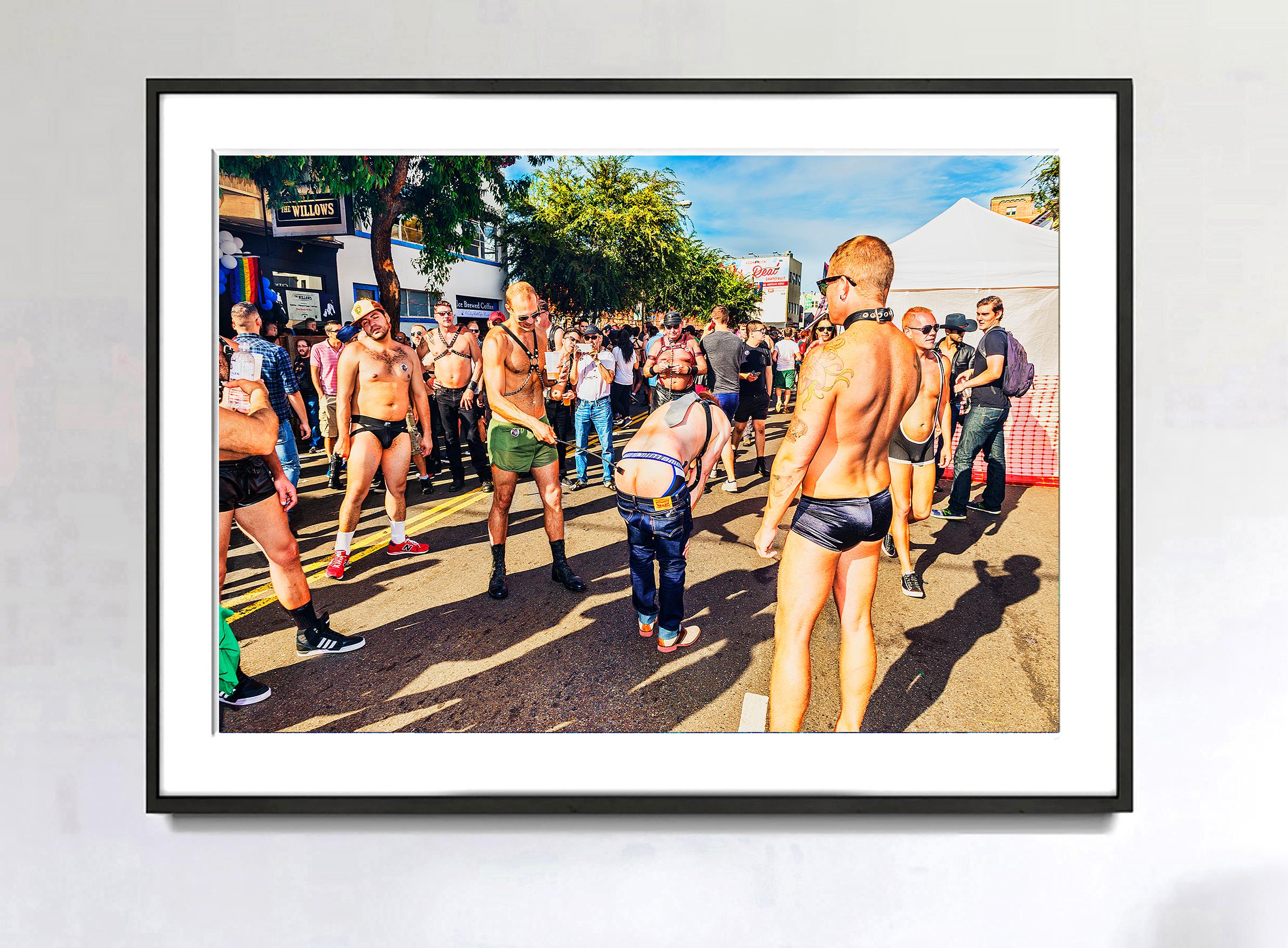 Fetish Spanking,  Folsom Street Fair - Gay Interest  BDSM - Photograph by Mitchell Funk