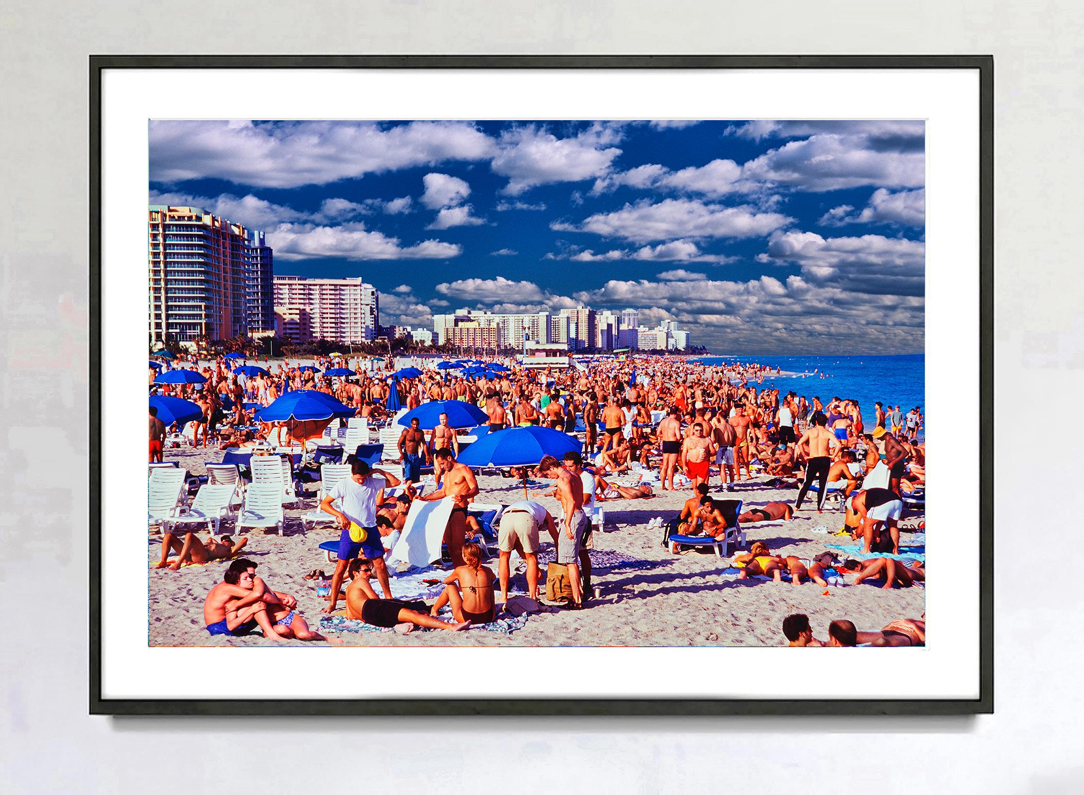 Gay Beach,  A Heavenly Place on Miami Beach  Men in Bathing Suits. Gay Interest  - Photograph by Mitchell Funk