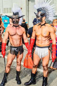 Gladiateurs - Gay San Francisco , Folsom Street Fair. Cuir bondage pour LGBTQ