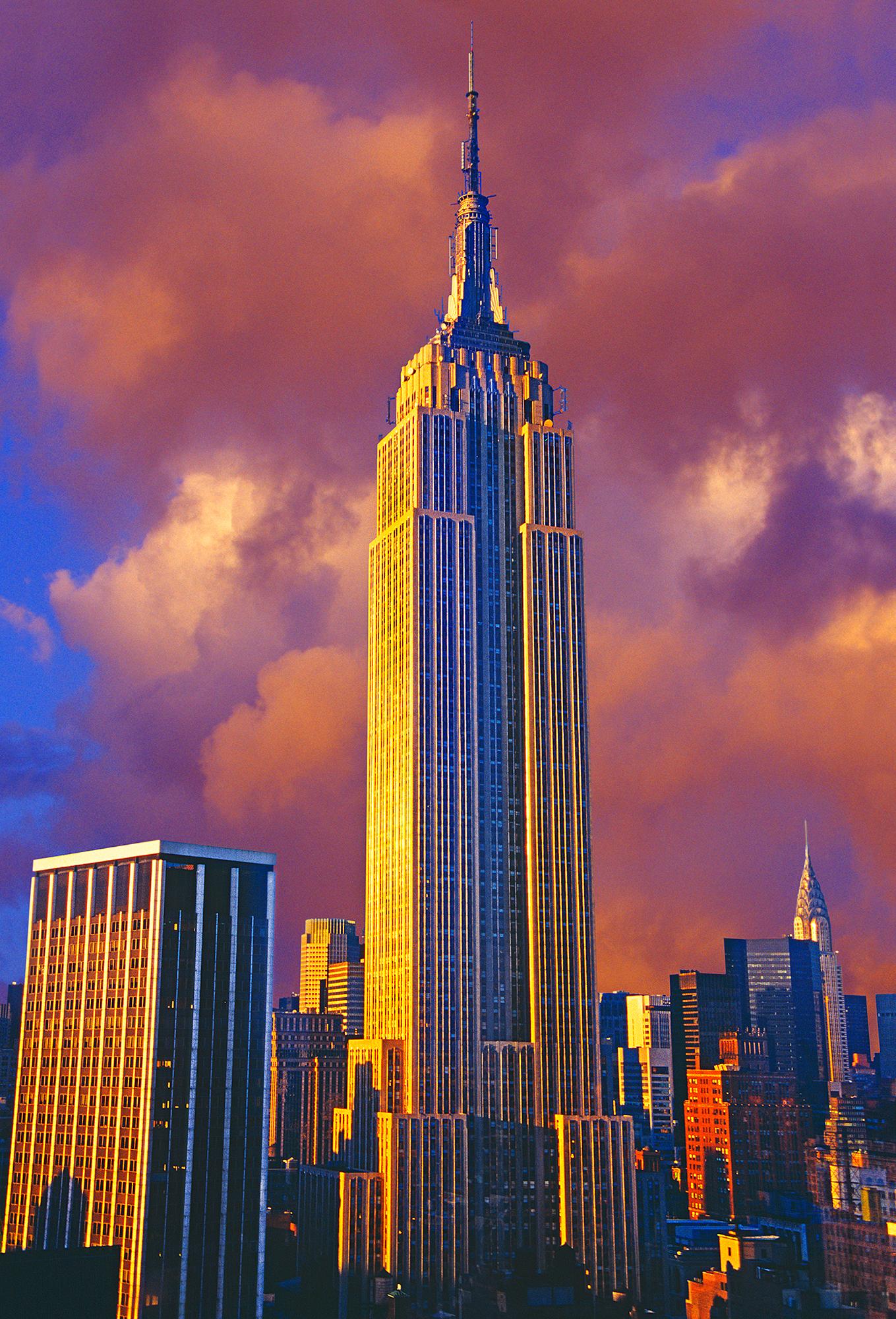 Landscape Photograph Mitchell Funk - Golden Empire State Building, New York City