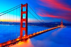 Golden Gate Bridge – Blaue Morgendämmerung, Farbfotografie, signiert, Auflage: 3/15