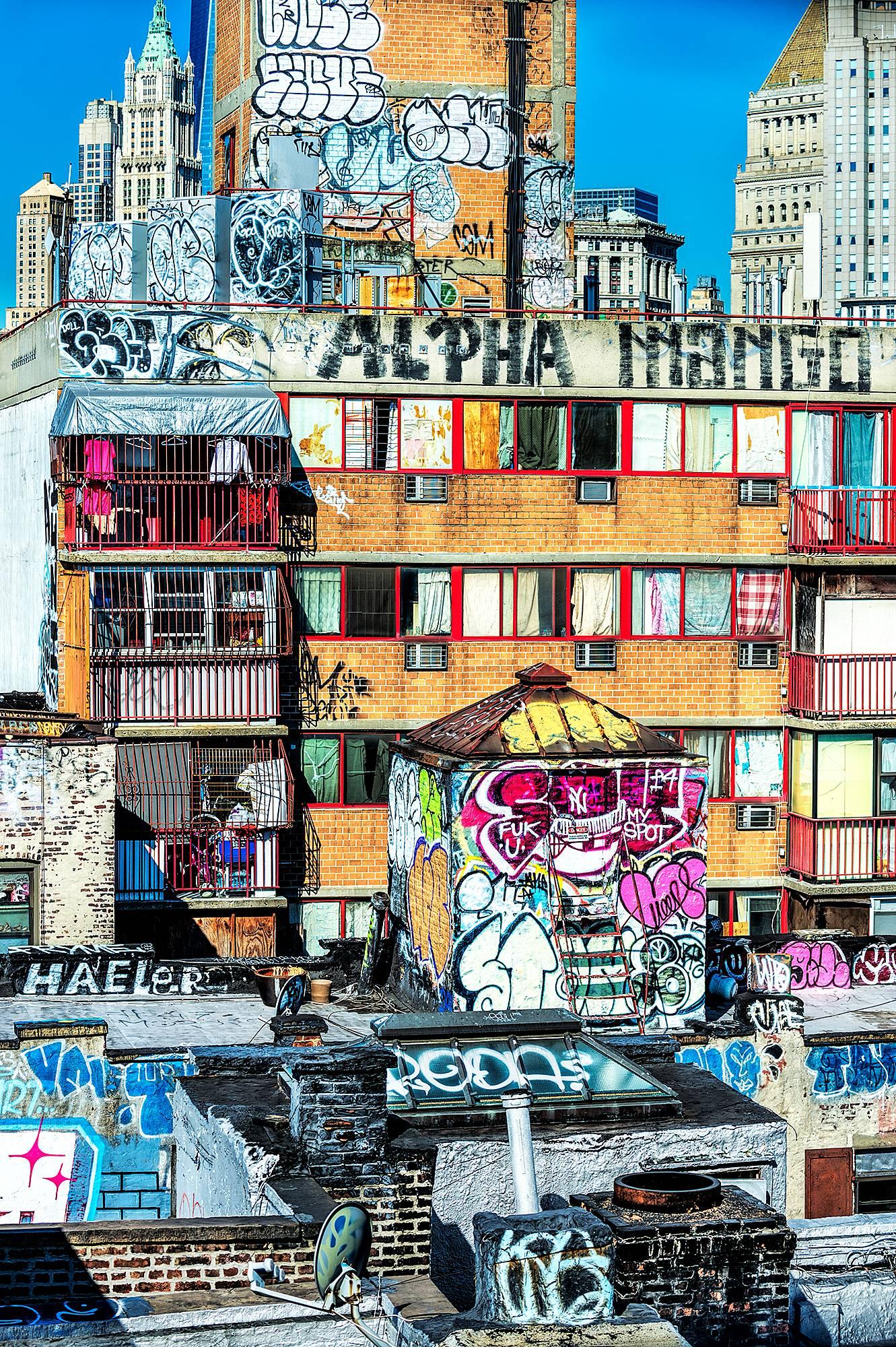 Mitchell Funk Color Photograph - Graffiti City. New York, Street Photography