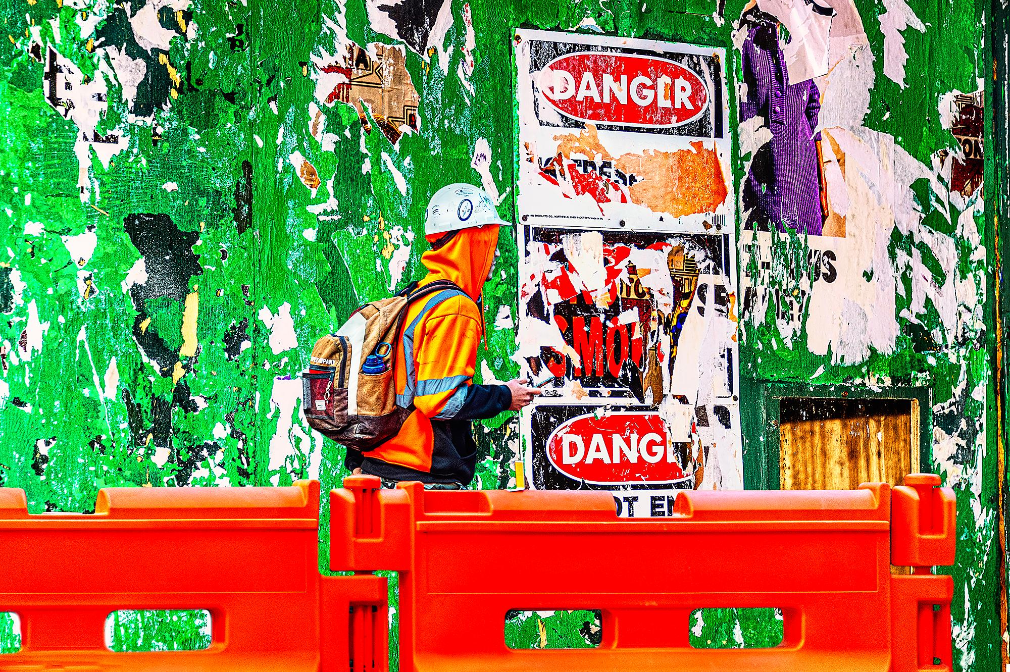 Mitchell Funk Landscape Photograph - Graffiti Street Art Photograph  in Red and Green