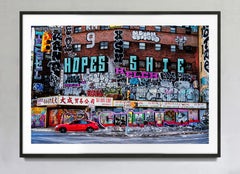 Urban Art Red Car on Graffiti Street Manhattan, Fine Art Print, Signed