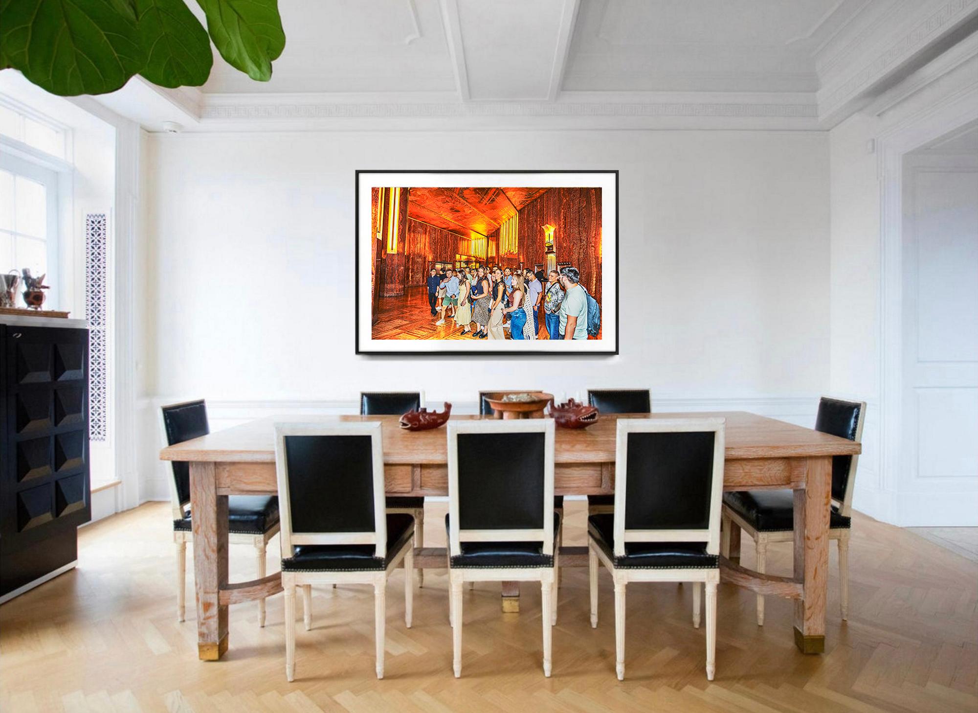 In the present image, we see people engaged in more than just a moment of fleeting pleasure. This tightly packed group of mostly tourists exhibits a profound level of joy and well-being.  In other words, we are viewing true happiness. What could be