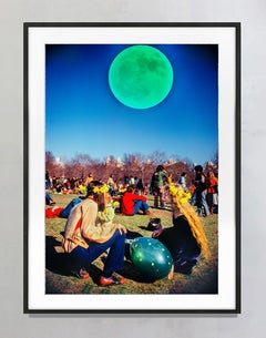 Hippies in Central Park with Oversized Psychedelic Moon