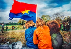 Hippy che protestano contro la guerra del Vietnam a Central Park, stampa fotografica d'epoca a colori