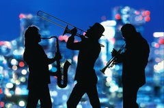 Orchestres de jazz  Appliques de ville bleu nuit