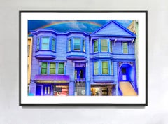 Joyful San Francisco Victorian in Purple with Rainbow like Gay Flag