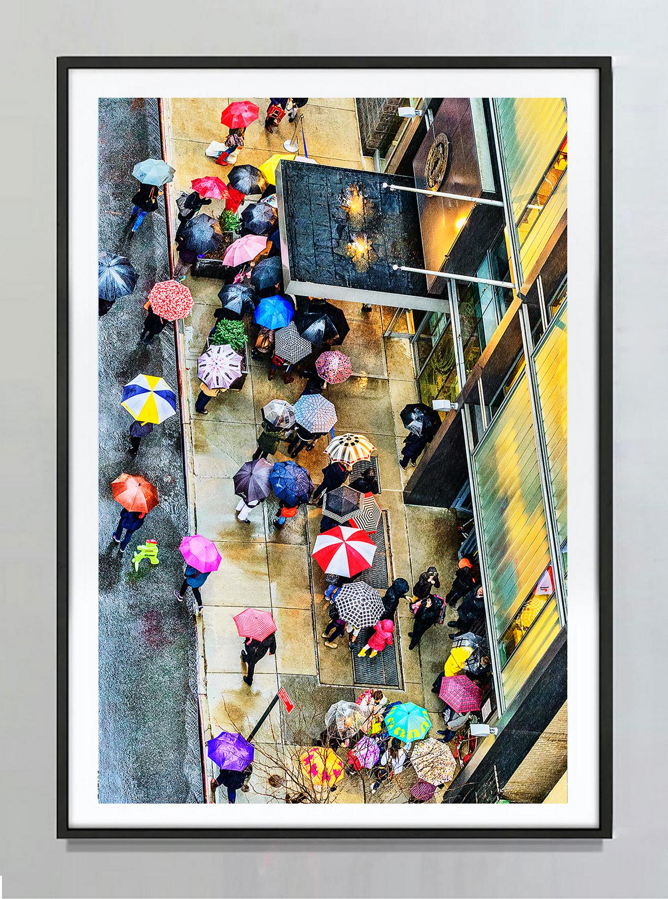 Landscape of Umbrellas in the Rain  -  Moody New York Afternoon - Photograph by Mitchell Funk