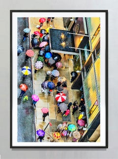 Paisaje de paraguas bajo la lluvia - Tarde malhumorada en Nueva York