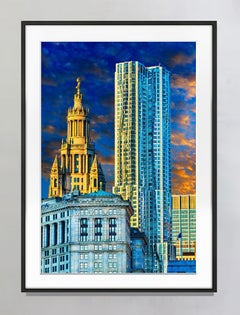 Skyline Idyllic, dans le Lower Manhattan, la ville de New York est la lumière du dieu.