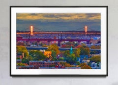 Nueva York Mágica en Colores Otoñales con Luz Dorada sobre Puente Resplandeciente