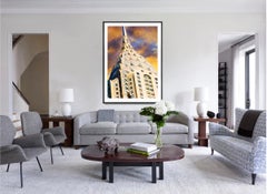 Majestätische Spirale des Chrysler-Gebäudes erhebt sich in einen Sepia-Wolken