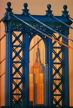 Vintage Manhattan Bridge, Empire State Building