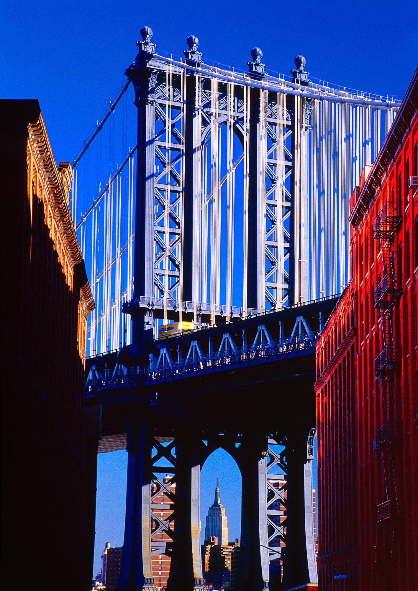 Mitchell Funk Color Photograph - Manhattan Bridge from Brooklyn
